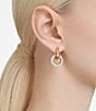 Color:Gold - Image 5 - Dextera Interlocking Crystal Hoop Earrings