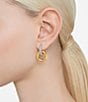 Color:Gold - Image 6 - Dextera Interlocking Crystal Hoop Earrings