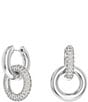 Swarovski Dextera Interlocking Crystal Puffy Hoop Orbital Earrings - Image 1