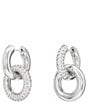 Swarovski Dextera Interlocking Crystal Puffy Hoop Orbital Earrings - Image 3