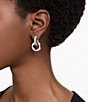 Swarovski Dextera Interlocking Crystal Puffy Hoop Orbital Earrings - Image 5