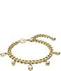 Color:Gold - Image 1 - Dextera Crystal Charms Line Bracelet