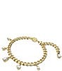 Color:Gold - Image 2 - Dextera Crystal Charms Line Bracelet