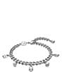 Color:Silver - Image 1 - Dextera Crystal Charms Line Bracelet