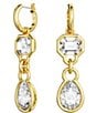 Color:Gold - Image 1 - Dextera Mixed Cut Crystal Drop Earrings