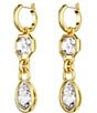 Color:Gold - Image 3 - Dextera Mixed Cut Crystal Drop Earrings