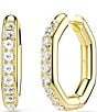 Swarovski Dextera Octagonal Hoop Earrings, Color:Gold - Image 2