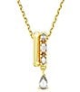Color:Gold - Image 1 - Dextera Crystal Short Pendant Necklace