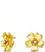Color:Gold/Yellow - Image 2 - Florere Yellow Flower Crystal Stud Earrings