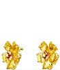 Color:Gold/Yellow - Image 3 - Florere Yellow Flower Crystal Stud Earrings