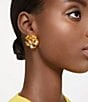Color:Gold/Yellow - Image 5 - Florere Yellow Flower Crystal Stud Earrings