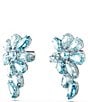 Color:Blue/Silver - Image 3 - Gema Collection Blue Flower Mixed Crystal Cut Stud Earrings