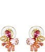 Color:Gold/Pink - Image 1 - Gema Crystal Mixed Cut Clip Earrings