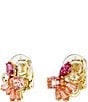 Color:Gold/Pink - Image 3 - Gema Crystal Mixed Cut Clip Earrings