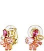 Color:Gold/Pink - Image 4 - Gema Crystal Mixed Cut Clip Earrings