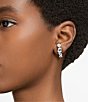 Color:Rhodium - Image 5 - Gema Cuff Stud Earrings