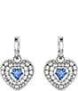 Color:Blue - Image 2 - Hyperbola Crystal Heart Drop Earrings