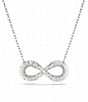 Color:Silver - Image 1 - Hyperbola Crystal Infinity Silver Short Pendant Necklace