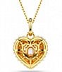 Color:White - Image 4 - Hyperbola Pearl Crystal Heart Pendant Necklace