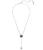 Color:Silver/Black - Image 2 - Iconic Swan Pendant Pearl Y Necklace