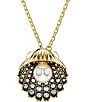 Color:Gold - Image 2 - Idyllia Crystal and Pearl Shell Short Pendant Necklace