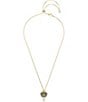 Color:Gold - Image 3 - Idyllia Crystal and Pearl Shell Short Pendant Necklace