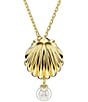 Color:Gold - Image 5 - Idyllia Crystal and Pearl Shell Short Pendant Necklace