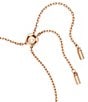 Color:Rose Gold - Image 3 - Idyllia Crystal Clover Adjustable Slider Bracelet