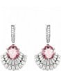 Color:Silver/Pink - Image 2 - Idyllia Crystal Drop Earrings