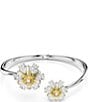 Color:Yellow - Image 1 - Idyllia Crystal Flower Bangle Bracelet