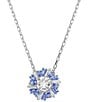 Color:Blue - Image 1 - Idyllia Crystal Pendant Flower Necklace