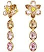 Swarovski Idyllia Multicolored Mixed Cuts Flower Linear Earrings, Color:Pink Multi - Image 3
