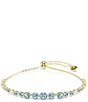 Swarovski Imber Blue Round Cut CZ Adjustable Bracelet - Image 1