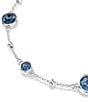 Swarovski Imber Round Cut Adjustable Line Bracelet, Color:Silver/Blue - Image 2