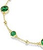 Swarovski Imber Round Cut Adjustable Line Bracelet, Color:Gold/Green - Image 2