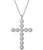 Color:Silver - Image 1 - Insigne Collection Cross Crystal Short Pendant Necklace