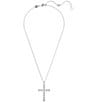 Color:Silver - Image 2 - Insigne Collection Cross Crystal Short Pendant Necklace