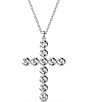 Color:Silver - Image 4 - Insigne Collection Cross Crystal Short Pendant Necklace