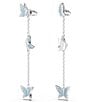 Color:Blue - Image 3 - Lilia Blue Butterfly Crystal Drop Earrings