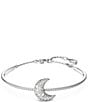 Color:Silver - Image 1 - Luna Moon Crystal Bangle Bracelet
