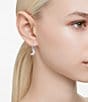 Color:Silver - Image 5 - Luna Moon Crystal Huggie Hoop Drop Earrings