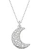 Color:Silver - Image 1 - Luna Moon Crystal Short Pendant Necklace