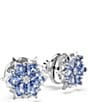 Swarovski Magic Snowflake Stud Earrings, Color:Blue - Image 2