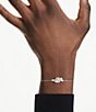 Swarovski Matrix Baguette Cut Knot Adjustable Bracelet, Color:Silver - Image 4