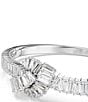 Swarovski Matrix Baguette Cut Knot Bangle Bracelet, Color:Silver - Image 2
