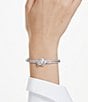 Swarovski Matrix Baguette Cut Knot Bangle Bracelet, Color:Silver - Image 4
