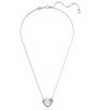 Color:Silver - Image 2 - Matrix Collection Crystal Heart Short Pendant Necklace