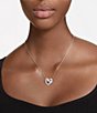 Color:Silver - Image 5 - Matrix Collection Crystal Heart Short Pendant Necklace