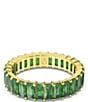 Color:Green - Image 1 - Matrix Collection Crystal Green Baguette Cut Band Ring