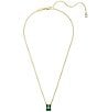 Color:Grey/Gold - Image 2 - Matrix Collection Green Rectangular Crystal Cut Short Pendant Chain Necklace